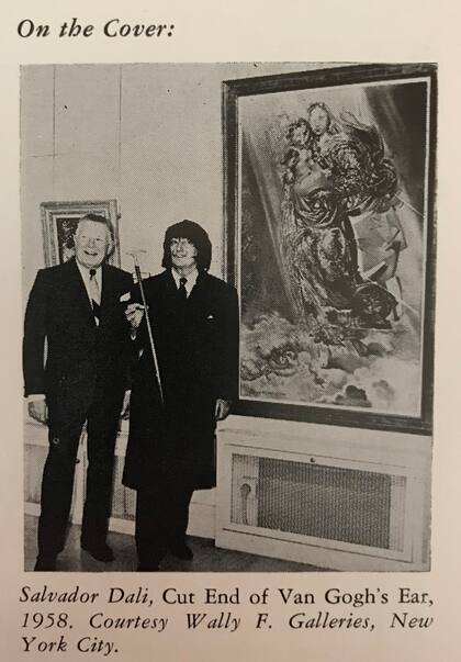 "En la portada-Salvador Dalí", Art Voices, 21/12/1967, Nueva York, p. 5 (imagen indirecta). 
La obra de Dalí en una de sus últimas exhibiciones públicas, documento que se incluye en el sitio www.cosmicmadonna.com, que ahora vende aquella pintura