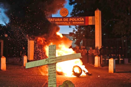 En la protesta hubo quema de neumáticos