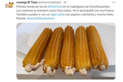 En la sucursal de Constituyentes de El Topo probaron los churros rellenos con vitel toné y el resultado fue auspicioso