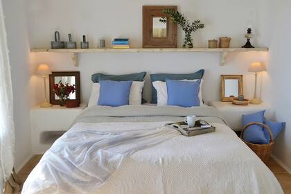 La misma idea de la suite se llevó a uno de los cuartos de los chicos, solo que jugando con la paleta del azul.