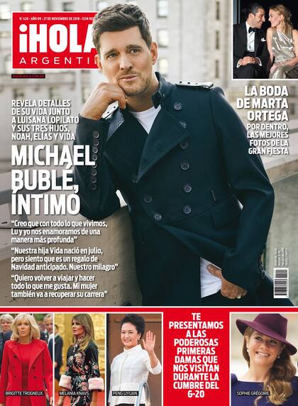 En la tapa de ¡Hola!, Michael Bublé íntimo, habla de todo.