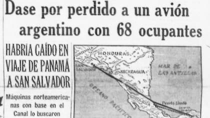 En la tapa de La Nación, la noticia de la desaparición del TC-48, con 69 pasajeros argentinos, en noviembre de 1965