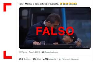 Es falso que un chico le haya dicho a Massa que votará por Milei en un acto en Rosario