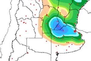 En la zona agrícola núcleo se registraron entre 30 y 100 mm como se observa sobre el sudeste de Córdoba, norte bonaerense y sur de Santa Fe. BCR