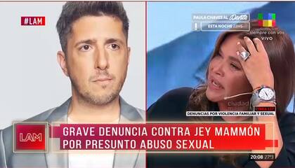 En LAM, Nazarena Vélez no pudo contener el llanto cuando se habló sobre la denuncia que pesa sobre Jey Mammon
