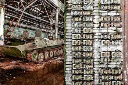En las notables tomas aéreas muestra más de mil tanques que fueron abandonados en el lejano oriente de Rusia tras el colapso de la URSS