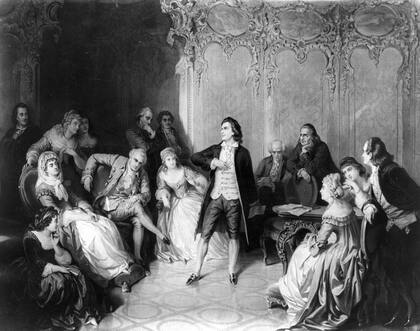 En las obras de Schiller, como esta repsentación de "Don Carlos", la gente solía desmayarse por la visión rebelde del ser humano que concebía el dramaturgo alemán.