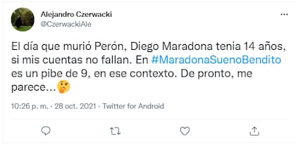 En las redes se hicieron eco del error de Maradona: Sueño Bendito (Foto: Captura Twitter/@CzerwackiAle)