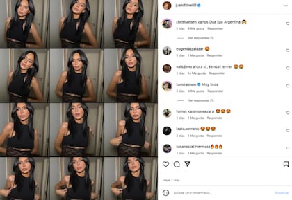 En las redes sociales, elogiaron su nuevo look y la compararon con Dua Lipa y Kendall Jenner (Foto: Instagram @juanittinelli1)