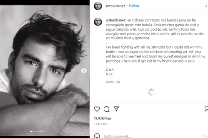 En las redes sociales se comunicó las últimas palabras del actor (Foto Instagram @antonibanez)
