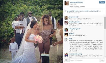 En las redes sociales, Serena bromeó sobre su aparición en la boda