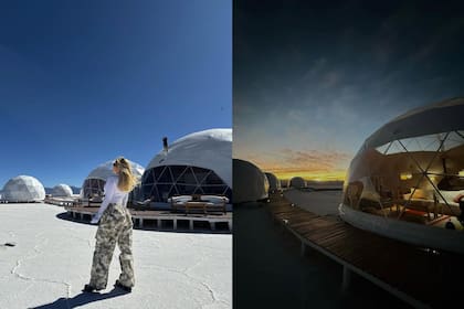 En las Salinas, se hospedaron en un exclusivo glamping con domos de lujo (Fotos: Instagram @wanda_nara)