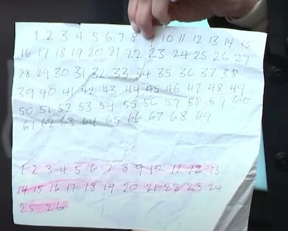 En las semanas previas al premio mayor, escribió los números del juego (1-69) en una hoja de papel y durmió con ella debajo de la almohada