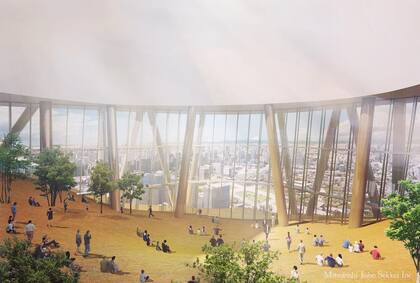 En lo más alto del edificio habrá una plaza semi al aire libre en forma de colina y cubierta de verde.