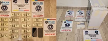 En los allanamientos secuestraron 24 teléfonos celulares, cinco CPU, cuatro notebooks, tarjetas bancarias, un ticket de depósito bancario, una tarjeta de memoria, un disco rígido y 6.036 dólares en efectivo.
