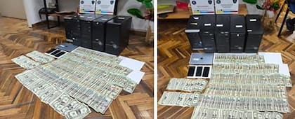 En los allanamientos secuestraron 24 teléfonos celulares, cinco CPU, cuatro notebooks, tarjetas bancarias, un ticket de depósito bancario, una tarjeta de memoria, un disco rígido y 6.036 dólares en efectivo.