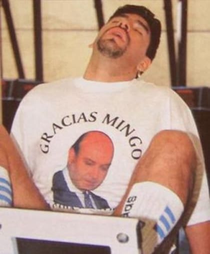 En los años 90, con una camiseta de Domingo Cavallo
