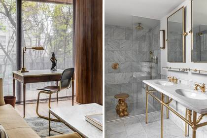 En los baños se eligió una colección exclusiva de griferías de Robinet.