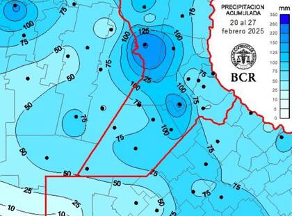 En los últimos siete días, el 85% de la región recibió al menos 50 mm