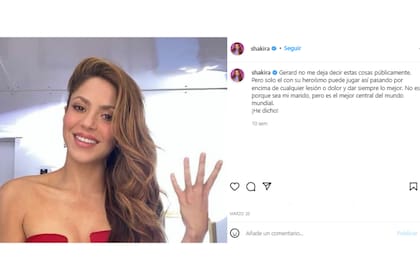 En marzo Shakira celebró el triunfo del Barcelona con un sentido posteo a Piqué (Foto: Instagram @shakira)