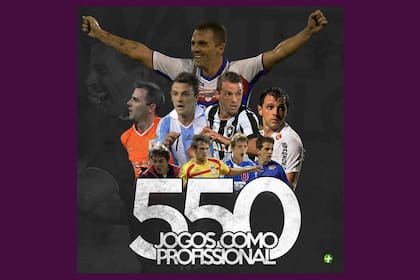 En mayo de 2019 cumpló 550 partidos como profesional y así lo retrataron en Brasil, con todas las camisetas de su carrera.