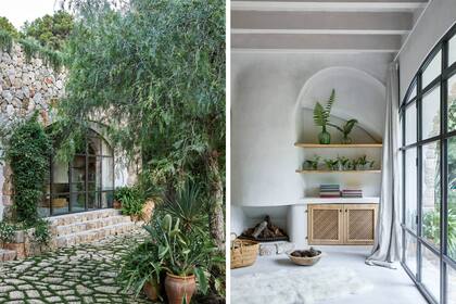 En medio de una pared de piedra irregular, tenía mucho sentido que las aberturas tuvieran una terminación curva y orgánica. También como vínculo con todos los nichos hechos a mano del interior.