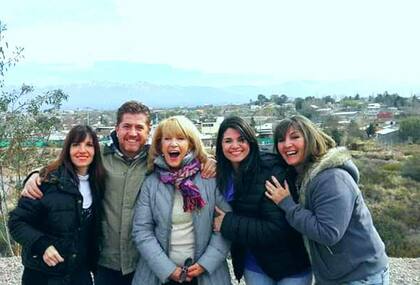 En Mendoza junto a su familia.