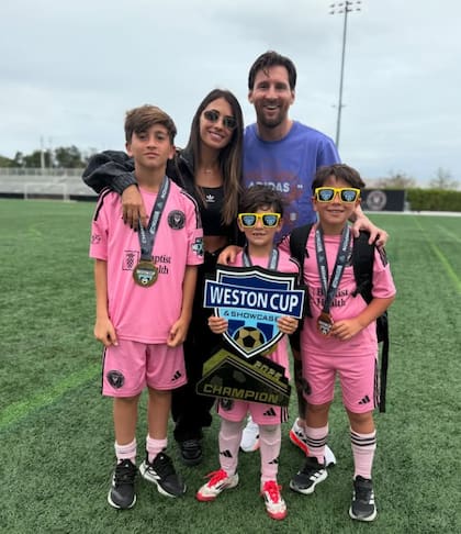 En Miami, Messi acompaña a sus hijos en las divisiones inferiores de fútbol (Foto: @antonelaroccuzzo)