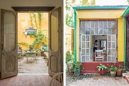 En Muchacha, su Bed & Breakfast de Tigre. Ana Vidal decidió que fueran las paredes exteriores las que portaran el tono más intenso para que el rebote de luz dorada llevara calidez a los interiores con grandes ventanales y puertas siempre abiertas.