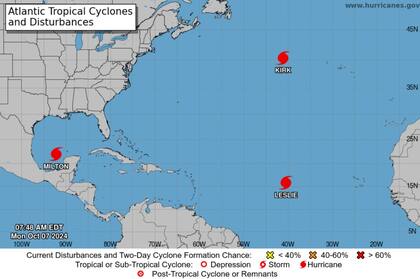 En octubre de 2024, tres ciclones tropicales se formaron en simultáneo en el Atlántico