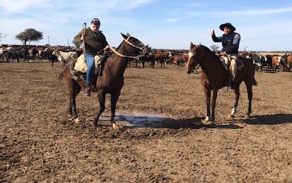En Ojo de Agua, Santiago del Estero, recorriendo su rodeo de vacas de cría