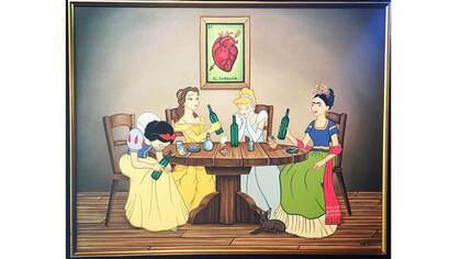 En Paloma negra (2004), del mexicano José Rodolfo Loaiza Ontiveros, Frida Khalo se sienta a la mesa con las Princesas