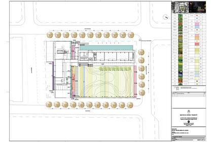 En planta: el diseño del exterior busca generar espacios verdes y ser la continuidad de los parques de la zona