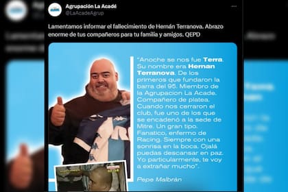 En redes sociales despidieron a Hernán (Captura Instagram @LaAcadeAgrup)