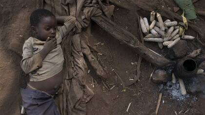 En Rimenze, los lugareños dicen que ya al mediodía hay muchos chicos llorando de hambre