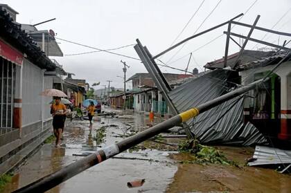 En San Marcos, Guerrero, cerca de donde el huracán tocó tierra, hubo daños considerables