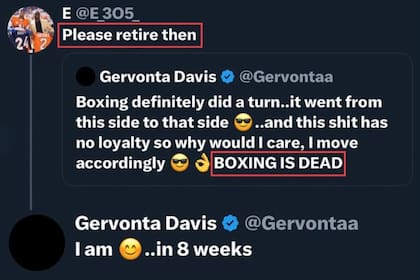 En su cuenta de X, Gervonta Davis aseguró que se retiraría del boxeo profesional; después cerró sus cuentas de redes sociales (Captura de pantalla/@gervontaa)