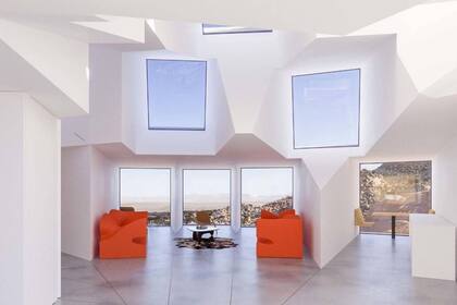 En su interior, la casa cuenta con un estilo minimalista, y no tiene paredes, ni puertas ni divisiones de ningún tipo entre los ambientes