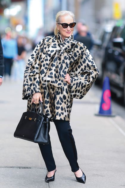 En su paso por Nueva York,
eligió un abrigo animal print de Givenchy,
cartera XL DeMillier, zapatos Gianvito
Rossi y anteojos de sol Lapima