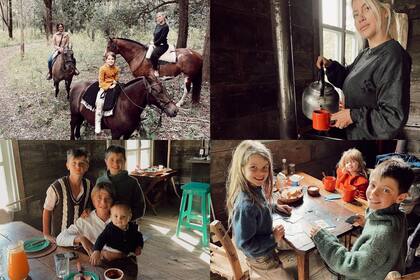 En sus días en el campo, la familia disfrutó de la naturaleza y el tiempo compartido