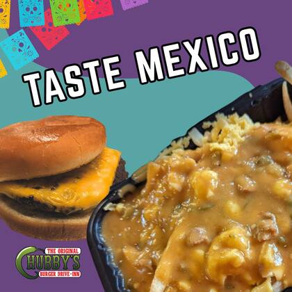 En The Original Chubby’s Burger Drive-Inn, los clientes pueden ordenar hamburguesas y papas "ahogadas" en chile verde (Facebook/Original Chubby's)