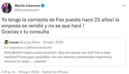 En Twitter, el descargo de Martín Liberman tras la fusión de Fox Sports con ESPN