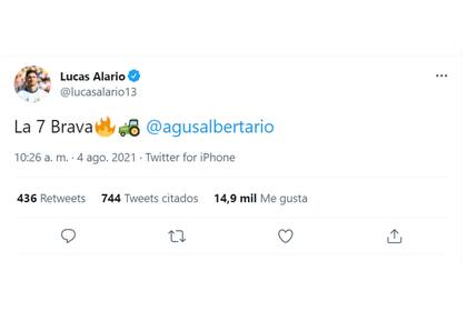 En Twitter, el Pipa expresó toda su iración por la jugadora de Las Leonas