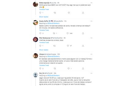 En Twitter se generó un fuerte debate por el precio del kilo de carne y la diferencia salarial entre ambos países