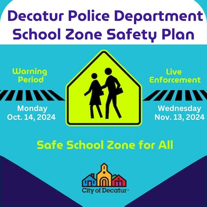 En un esfuerzo por mantener seguros a los estudiantes de Decatur, el Departamento de Policía de la ciudad implementó un programa automatizado de control de velocidad mediante fotografías
