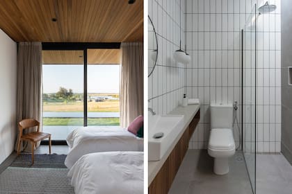 En un espacio compacto, el baño en suite del cuarto de huéspedes se resolvió con buen diseño y funcionalidad. 