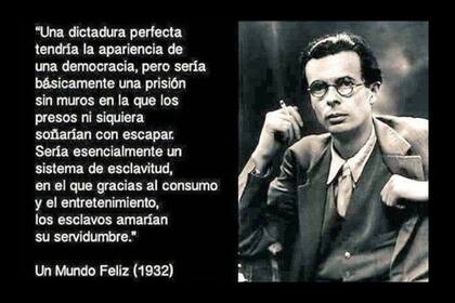 En un primer posteo, Pauls escribió una frase de Aldous Huxley, incluida en el libro Un mundo feliz, publicado en 1932