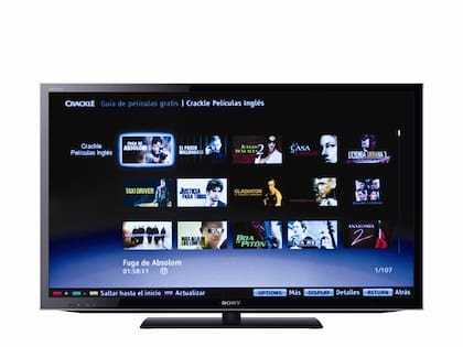 Pantalla de navegación de Crackle