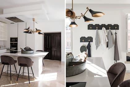 En una cocina de dimensiones fantásticas pero diseño sin secretos, las puertas negras sumaron un gran detalle personal.