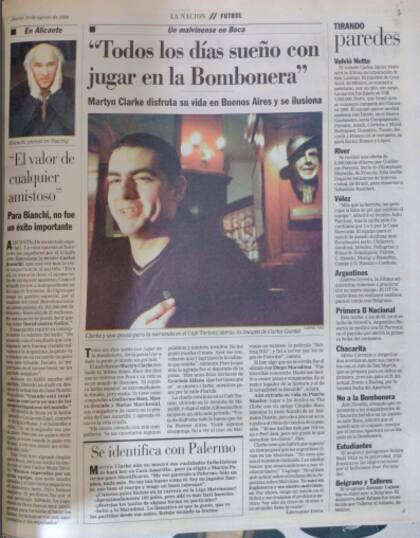 En una de las entrevistas que brindó a LA NACION sostuvo que su sueño era "jugar en La Bombonera"